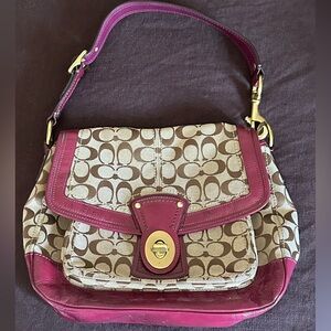 Coach Pink and Tan Crossbody Bag